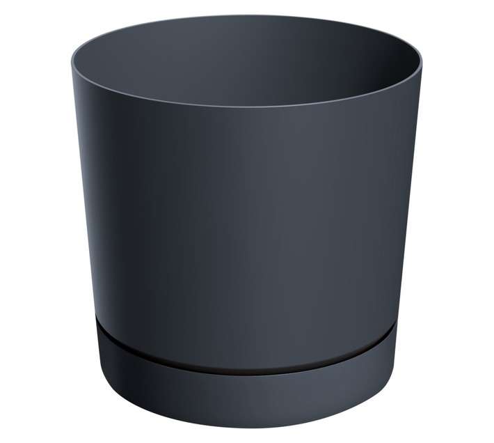 Prosperplast Round Tubo Plant Pot - Anthracite (178 x 178 x 175mm)
