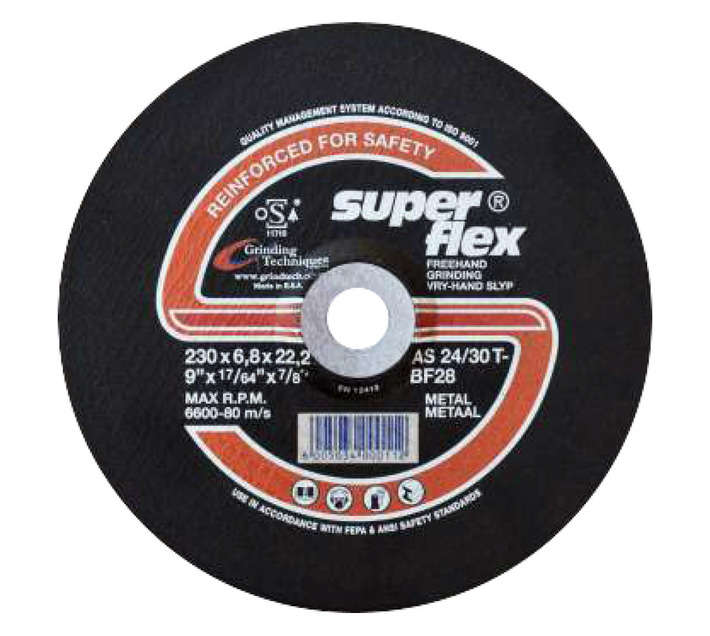 Superflex Standard Steel Grinding Disc 230 x 4,5/6/8 mm x22,2 mm(2pc) set