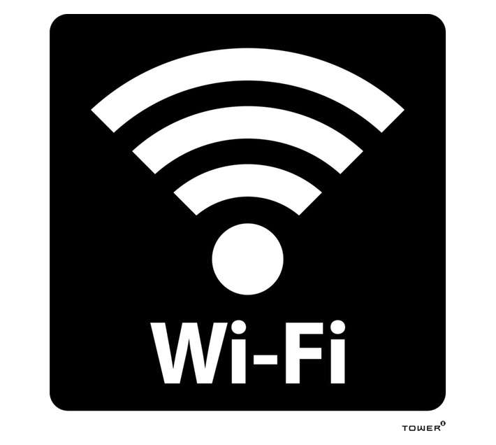 Tower ABS Wi-Fi Sign - Black/White(150 x 150mm)