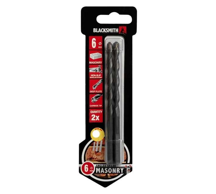 Blacksmith Wide Tip Masonry Drill Bit - Red/Black (6mm)