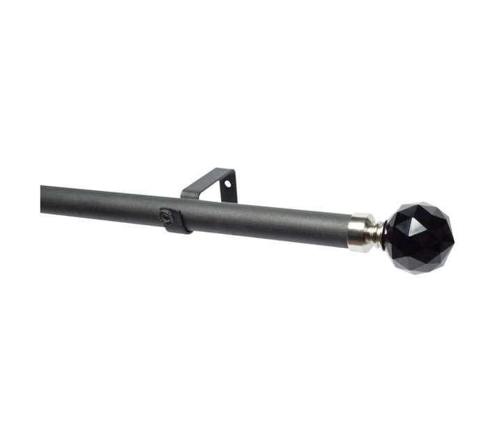 Design House 28PSC2MB Single 28mm Crystal Pole Set - Black (2000mm)