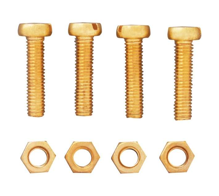 Eureka 5 x 20mm Machine Screw and Nut Cheesehead Solid Brass (4 Pack)