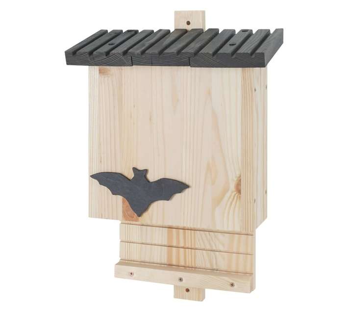 Square Bat House - Black/Natural (260 x 120 x 390mm)