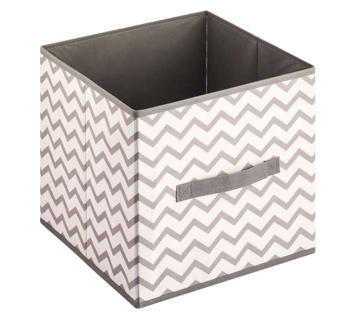 Home and Kitchen Non Woven Cube Storage Trunk - Cream/Grey (280 x 280 x 280mm)