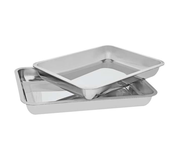 Chefs Kitchen 1339234 2 Piece Roaster Pan Set - Stainless Steel (45 x 295 x 380mm)
