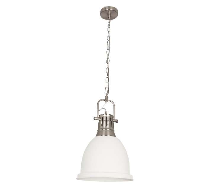 Bright Star Lighting 1 Light Pendant - Satin Chrome/Sand White (60W)