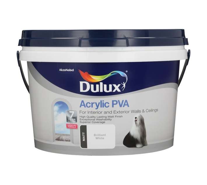Dulux Acrylic PVA - Brilliant White (10L)