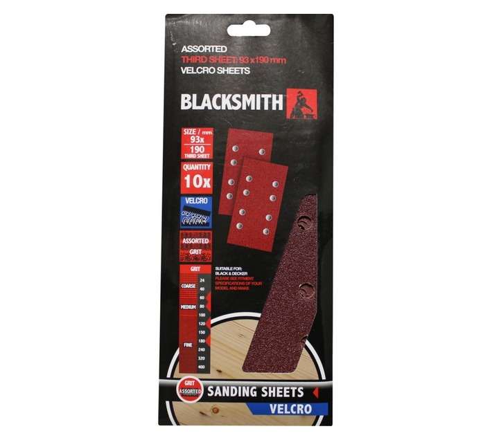 Blacksmith 1/3 Aluoxide Assorted Sand Paper Sheets (10 Pack)