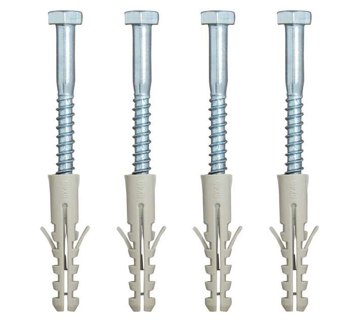 Eureka 3K80 6 x 60mm Coach Screw And Plug (4 Pack)
