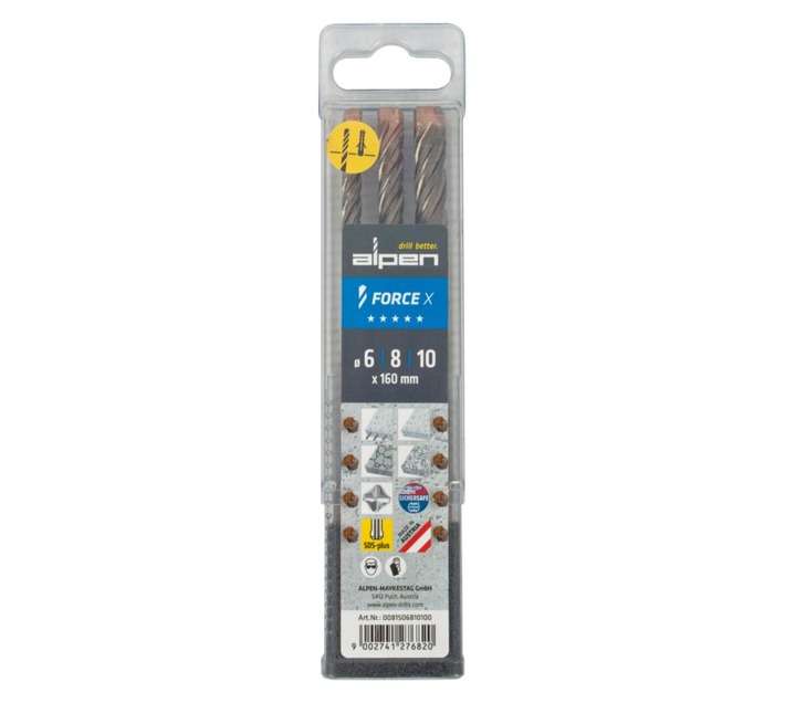 Alpen 3 Piece Force X Drill Bit Set ALP8150681