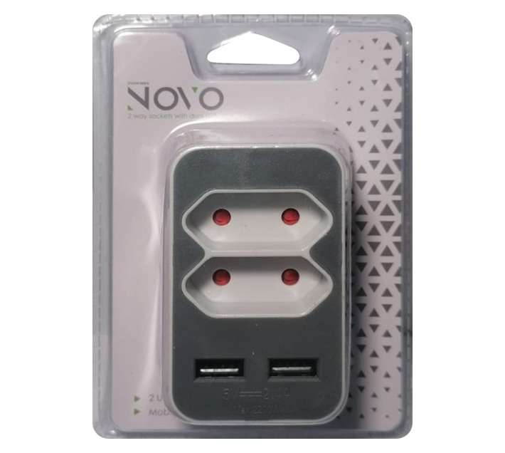 PowerWorx USB and 2 x Euro Charging Adaptor - Grey