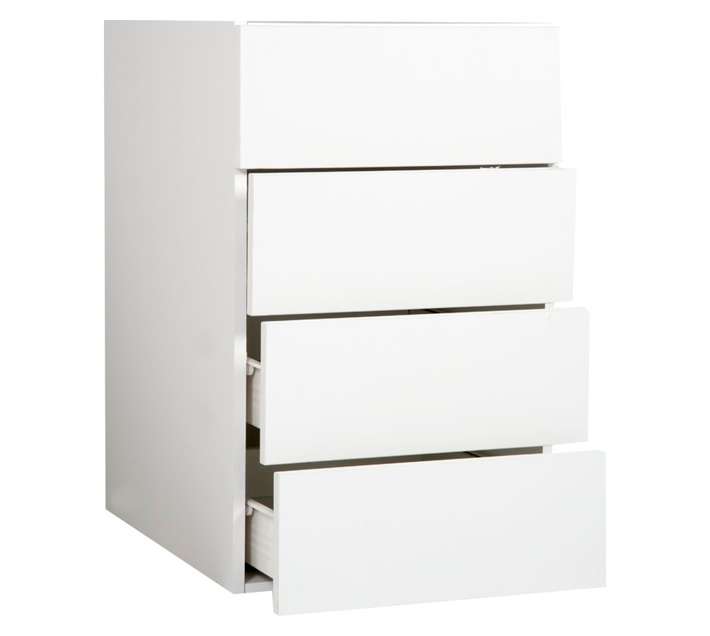 Home and Kitchen Base Unit 4 Drawer Cabinet - White (450mm)