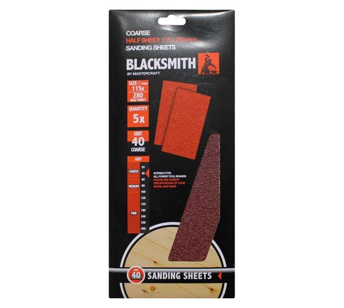 Blacksmith 1/2 Aluoxide All Half Sheet Sanders Sand Paper Sheet 40 Grit