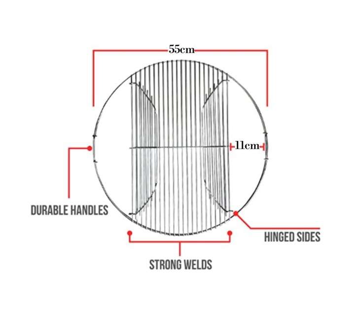 Lifespace Replacement Grid for 57cm Kettle Braai - Hinged (547 x 547 x 45mm)