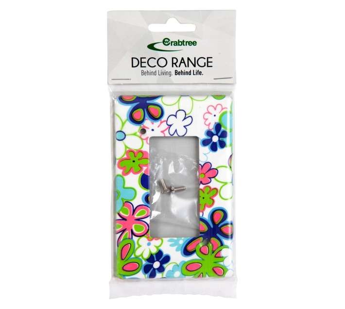 Crabtree CT6587/260 Classic Deco 4 Lever Cover Plate - Flowers