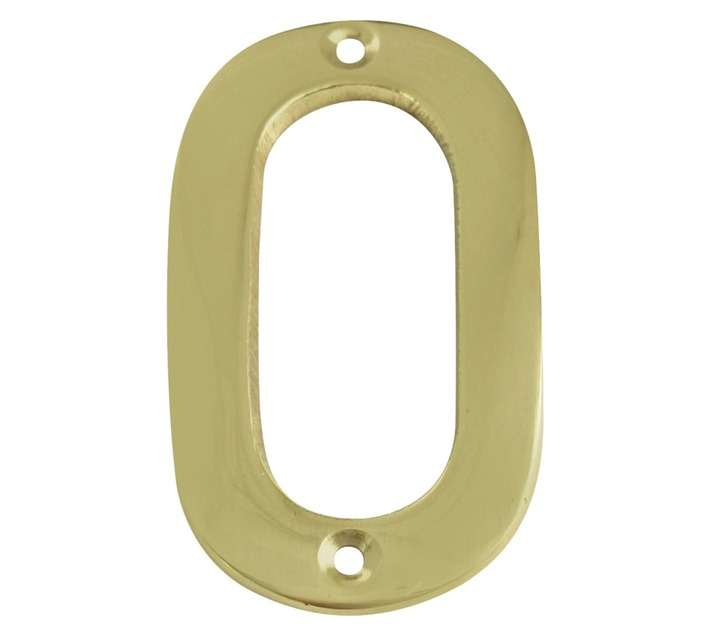 Euro Brass Numeral 0 - Brass (75mm)