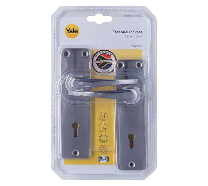 Yale YRA6005 3 Lever Economy Lock Set - Silver