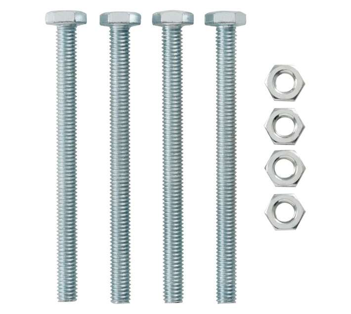 Eureka 6 x 75mm Galvanised Hex Screw and Nut Set (4 Pack)