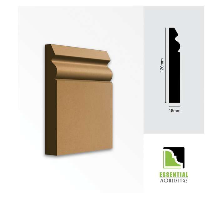 Essential Mouldings Q1 MDF Skirting (2750 x 120 x 18mm)