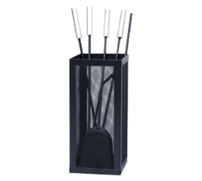 Megamaster Square Fireplace Toolset - Black (160 x 160 x 500mm)