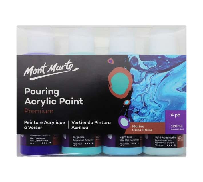 Mont Marte 4 Piece Marina Acrylic Paint Set - Assorted (120ml)