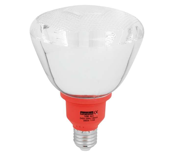 Eurolux E27 Compact Fluorescent Globe - Red (18w)