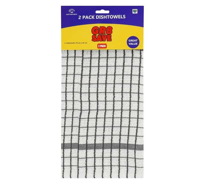 Gr8 Save 2 Pack Dish Towels (150 x 20 x 400mm)