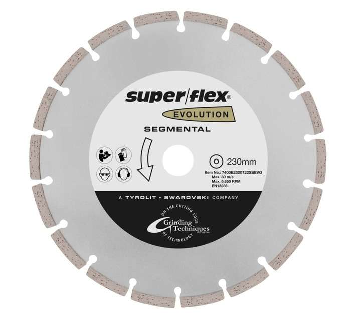 Superflex Evolution Segmental Steel Blade - Silver (230 x 2.6mm)