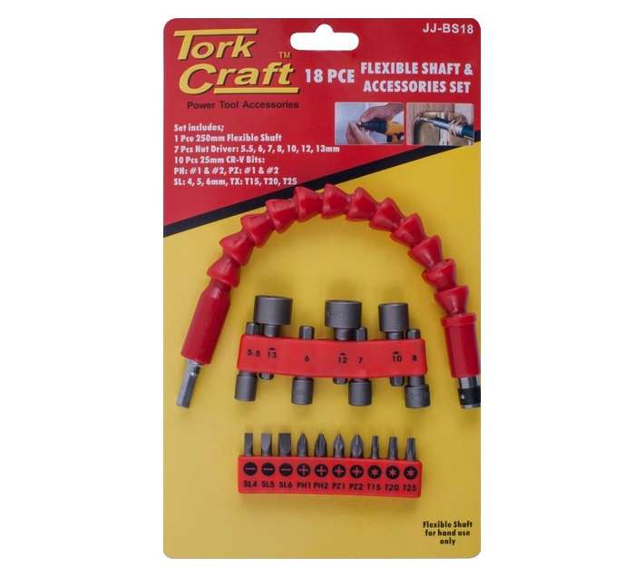 Tork Craft JJBS18 18 Piece Flex Shaft and Nutsetter Set