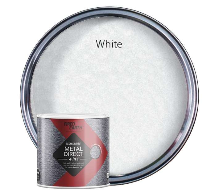 Fired Earth Metal Direct Hammered - White (500ml)