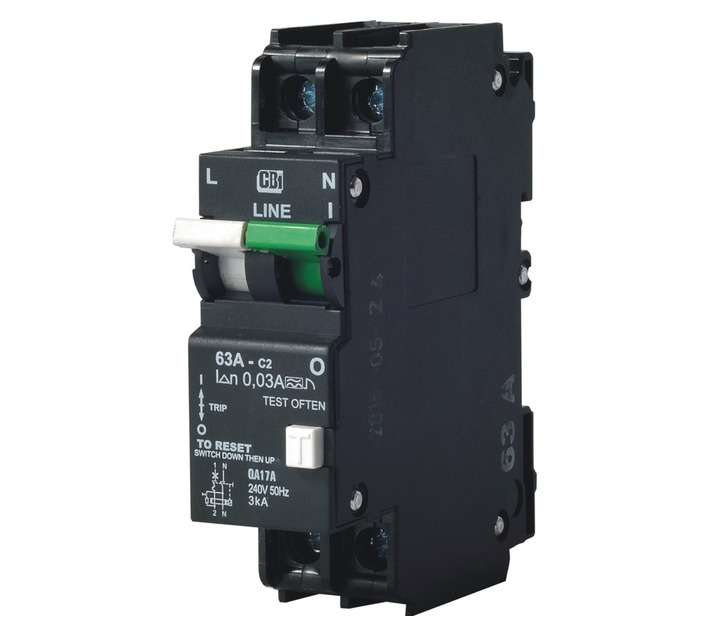 CBI QA17A63BP Overload With Earth Leakage - Black