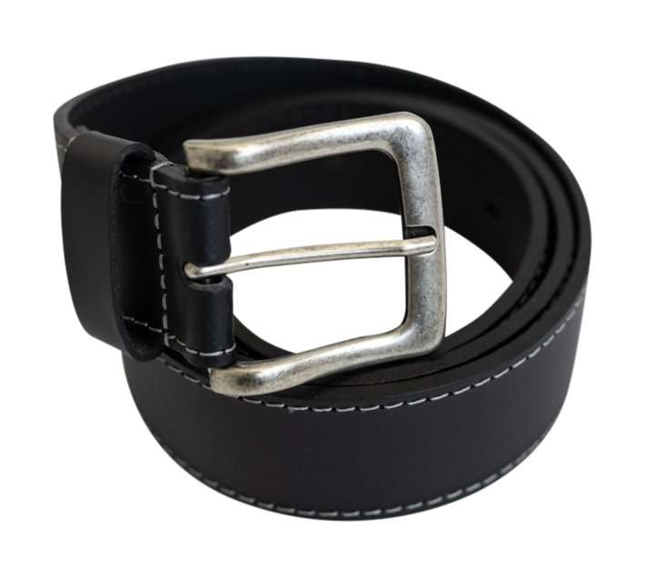 Beck Edgestitch Leather Belt - Black (XL)