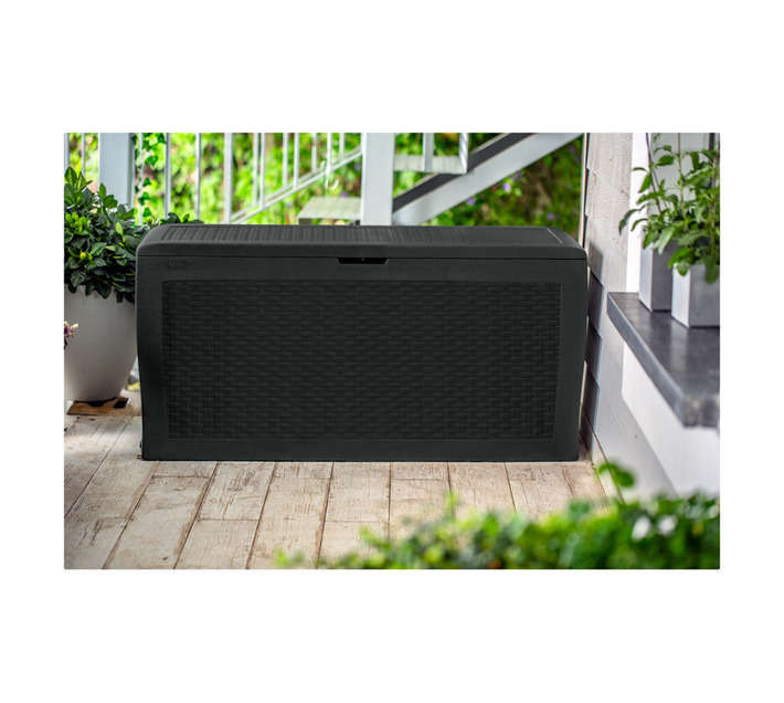 Keter Samoa Rattan Deck Storage Box - Graphite (270L)