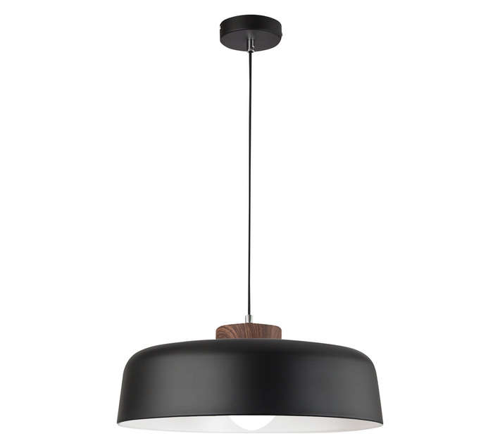 Bright Star Lighting 1 Light Deep Shade Pendant - Black (60W)