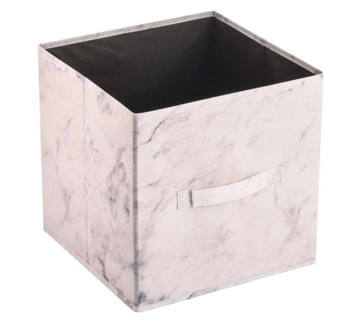 Home and Kitchen Non Woven Cube Storage Trunk - Marble (280 x 280 x 280mm)