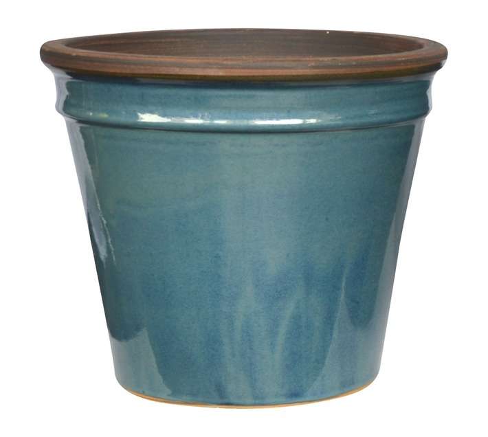 First Dutch Brands JC Cone Glazed Plant Pot - Turquoise (340mm)