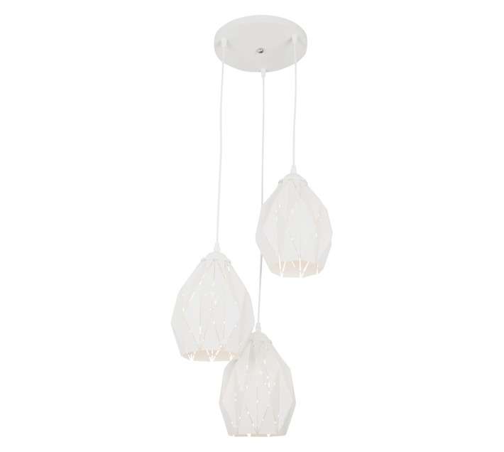 Bright Star Lighting 3 Light Geo Pendant - Sand White (40W)