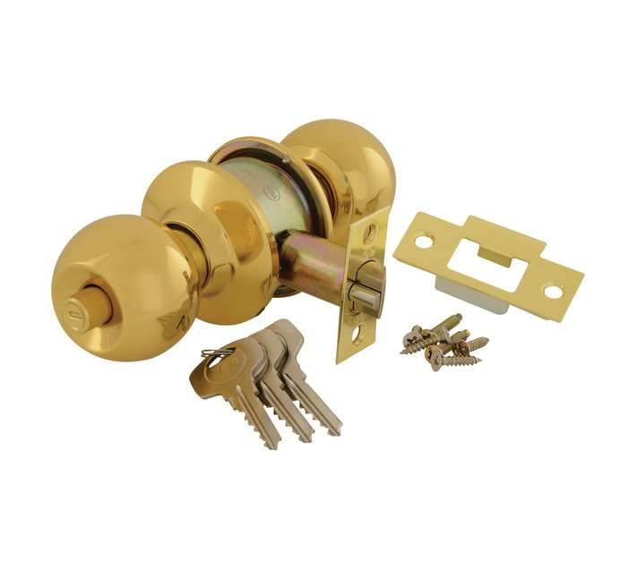 Yale Cylindrical Knobset Round Polish (Brass)