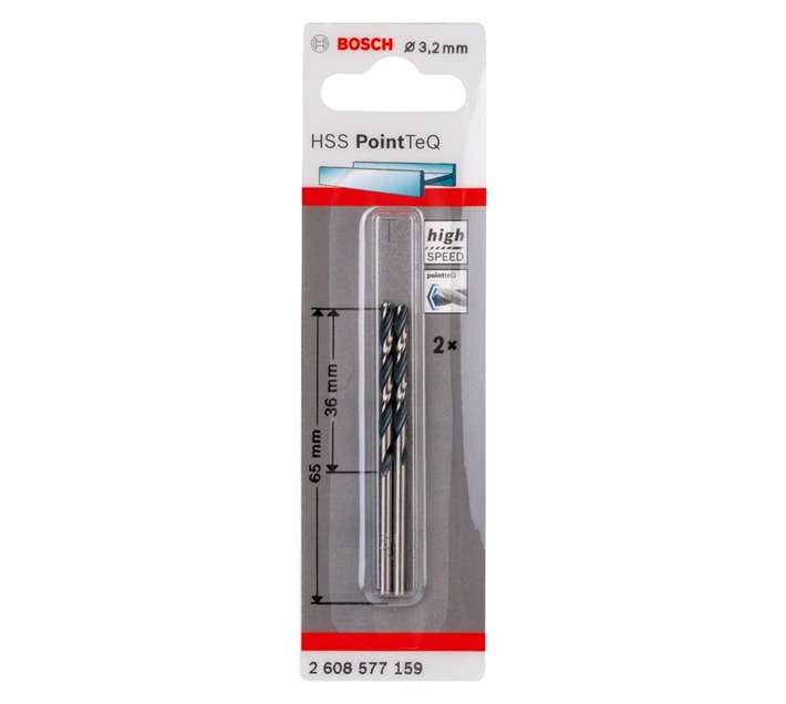Bosch 2608577159 2 x PoinTeQ Metal HSS Drill Bit (3.2mm)