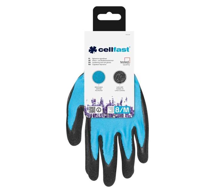 Cellfast CF92-002 Gardening and Soil Gloves - Blue/Black (8/M)