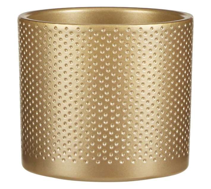 First Dutch Brands Ceramic Round Era Pot - Gold Relief (135 x 125mm)