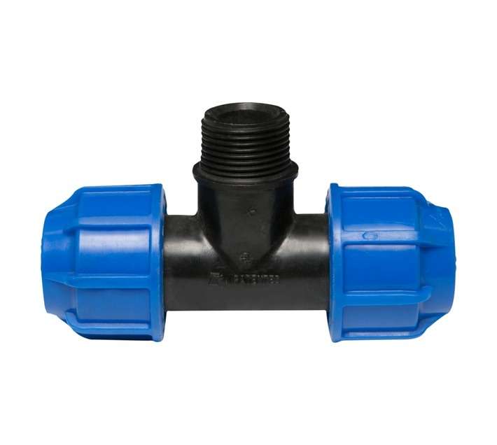 Marley Pipes 516.25D Male Threaded Tee - Black/Blue (25mm)