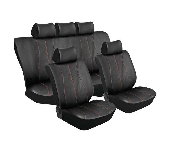 Galaxy 11 Piece Car Seat Covers - Black/Red