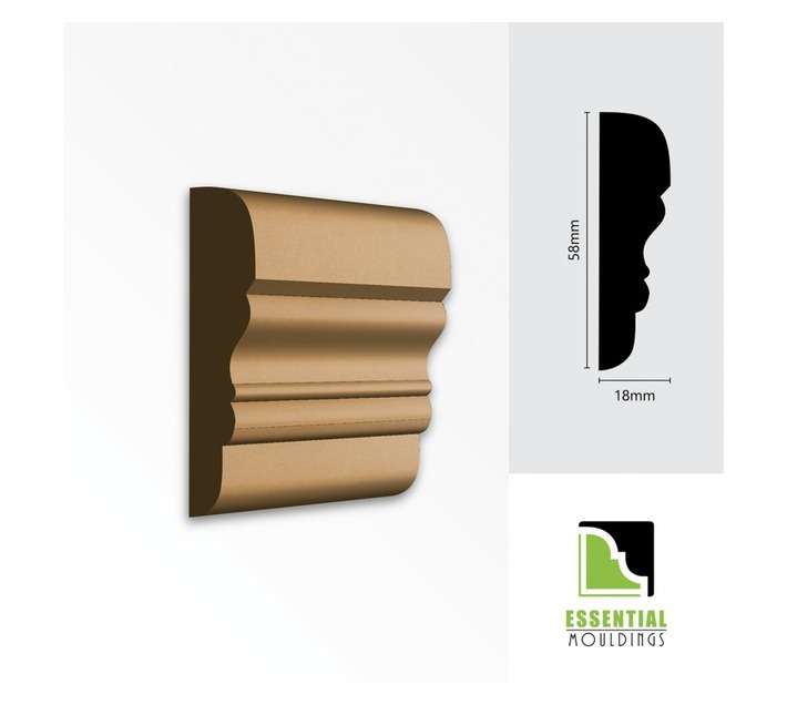 Essential Mouldings D05 Dado Rail MDF (2750mm)