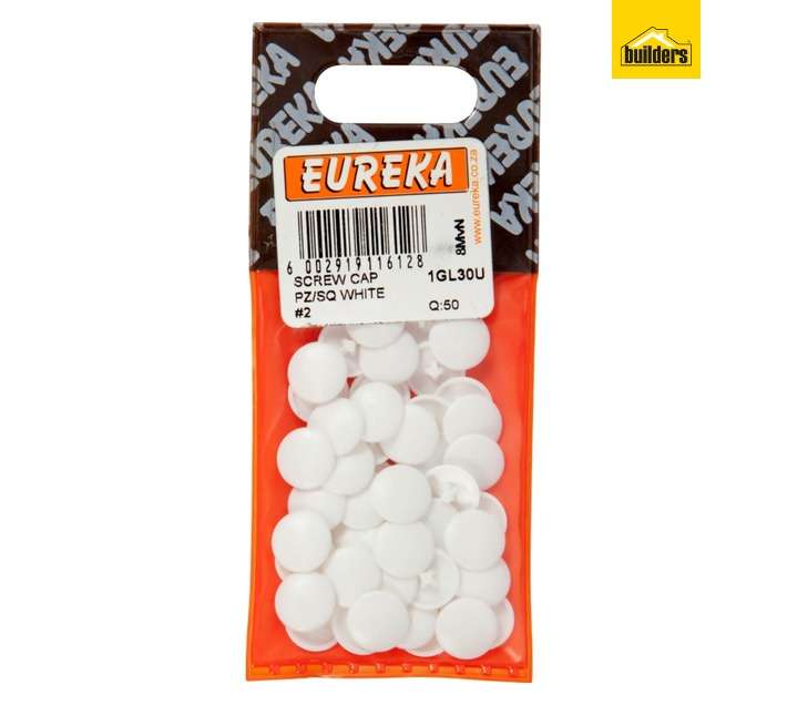 Eureka 50 x No 2 Square Pozi Screws Cap - White