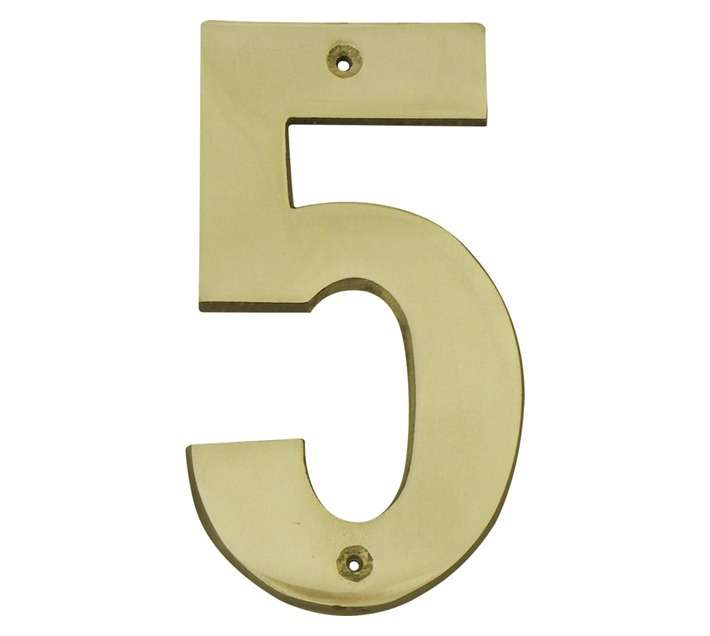 Euro Brass Numeral 5 - Aluminium (175mm)