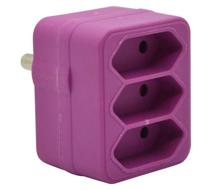 PowerWorx Triple Euro Adaptors - Purple (5A)
