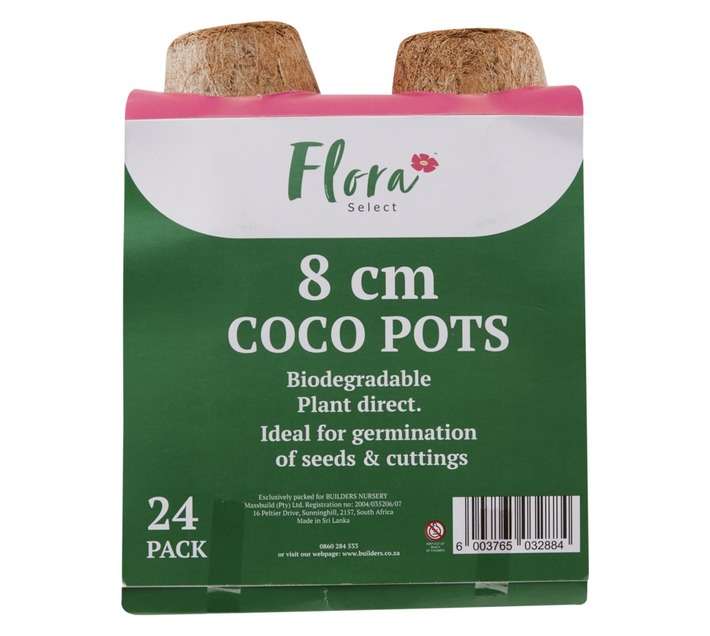 Flora Select 6cm Fibre Pots Round 48 Pack (60 x 60 x 170mm)