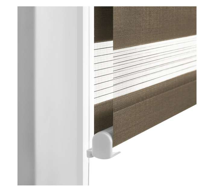 Upper Edge Zebra Blind - Brown (1000 x 1000mm)