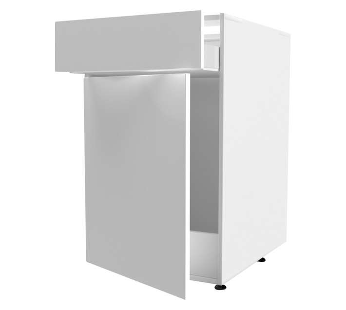 Home and Kitchen Base Unit 1 Drawer Gloss Cabinet - White (450mm)